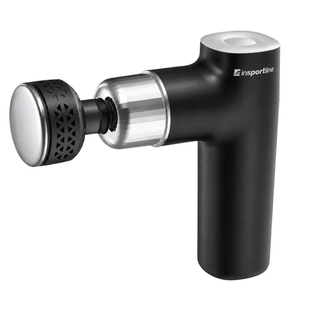 Hideg/meleg masszázspisztoly inSPORTline ChillFrost, 1800 mAh, 1600–2800 fordulat/perc, akár 6 mm lökethossz, 4 masszázsfej, 8 sebességfokozat - zöld