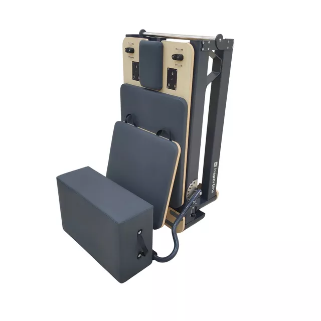 Pilates reformer inSPORTline Comfolder, pilates box tartozék, praktikus, összecsukható, porszórt, karcálló, rugós ellenállás, ALU váz,  súly 68kg