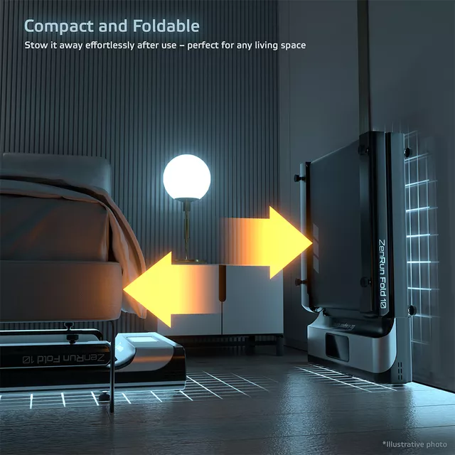 Összecsukható gyaloglópad inSPORTline ZenRun Fold 10, 0.75LE, max.120kg, futófelület 106x40cm, mellkasi öv, súly 24kg, otthoni