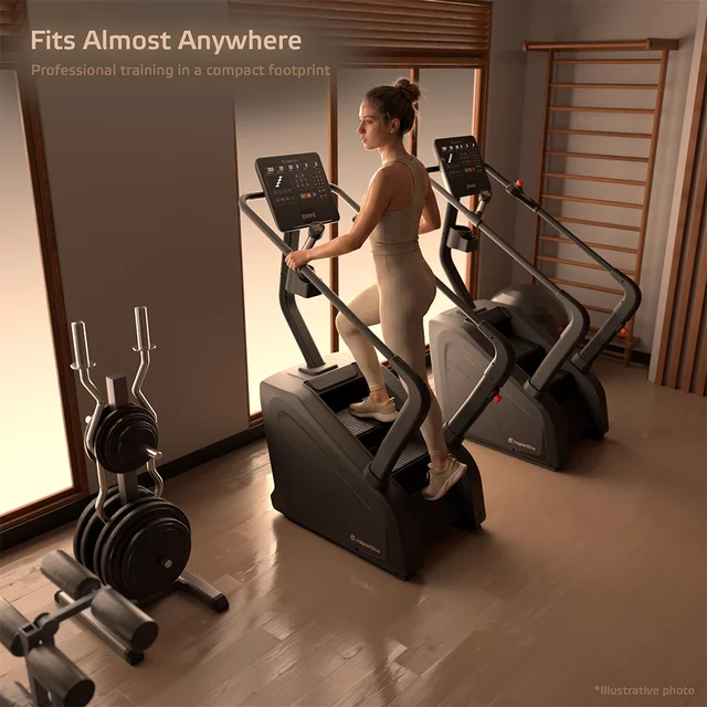 Fitness lépcsőzőgép inSPORTline Velocer STP Lite, csúszásgátló bevonat, LED-kijelző, 160 kg teherbírás, 36 program, elektromágneses fékrendszer