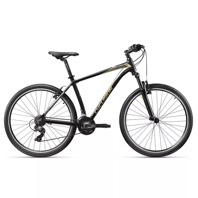 Hegyikerékpár Cyclision Corph 8 MK-II 29", SR SUNTOUR XCE 28 rugós villa, 21 sebességes Shimano váltószett, Alhonga fékek, memóriahabos nyereg - Savas Szürke - Mennydörgés Arany