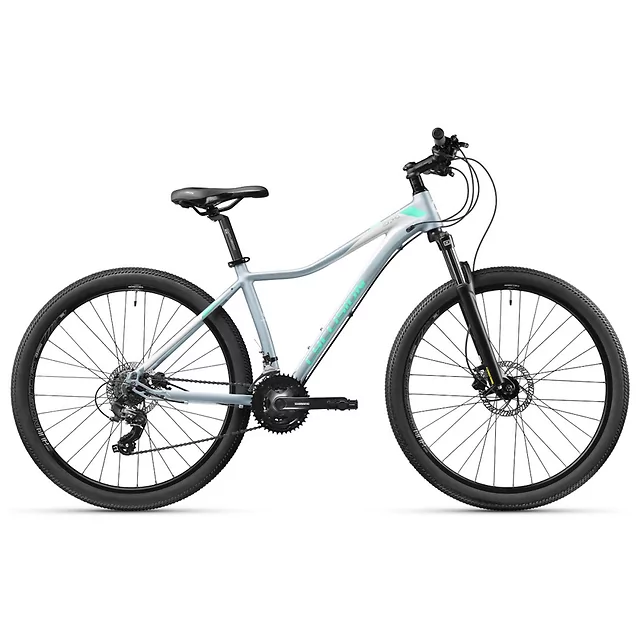 Női hegyikerékpár Cyclision Corpha 5 MK-II 29", teleszkópos villa, tárcsafékek, Shimano váltórendszer, széles gumiabroncsok - Karib-tenger - Mentás Szürke