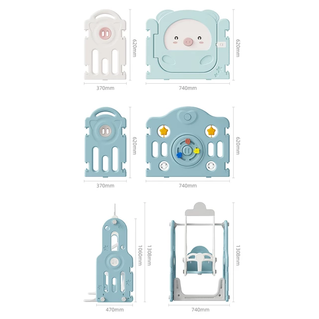 Műanyag játszóház tartozékokkal inSPORTline Piglino 178x184 cm - kék