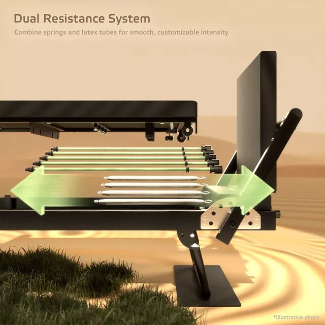 Reformer pilates inSPORTline Auraler, kettős ellenállási rendszer, összecsukható acélszerkezet, görgők a könnyű kezeléshez