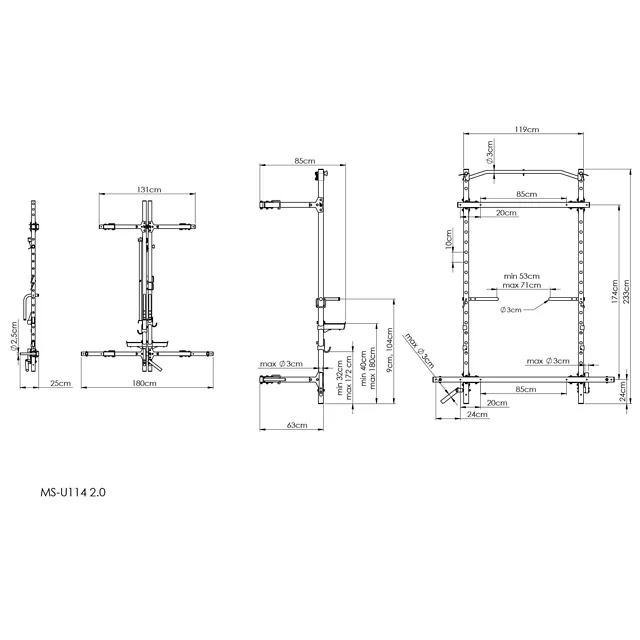 Összecsukható Power Rack MS-U114 2.0 – Marbo Sport