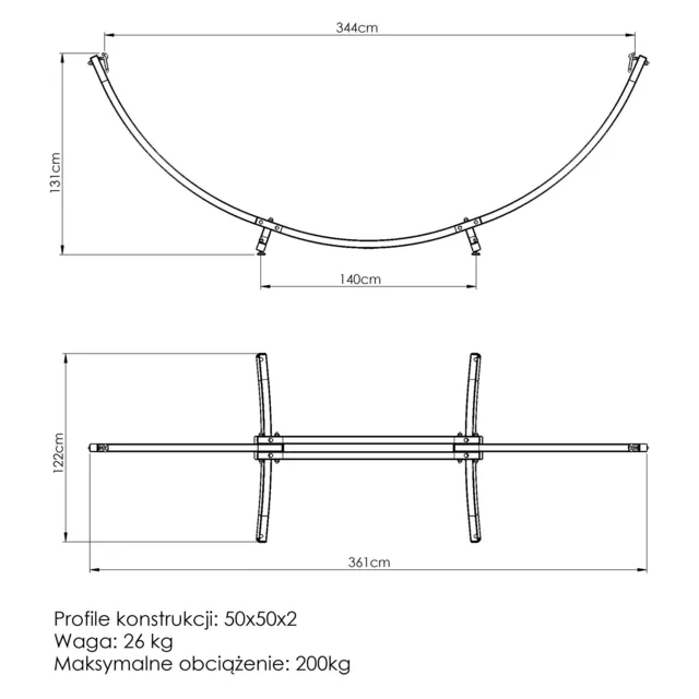 Nagy függőágy váz MO-011 - Marbo Sport