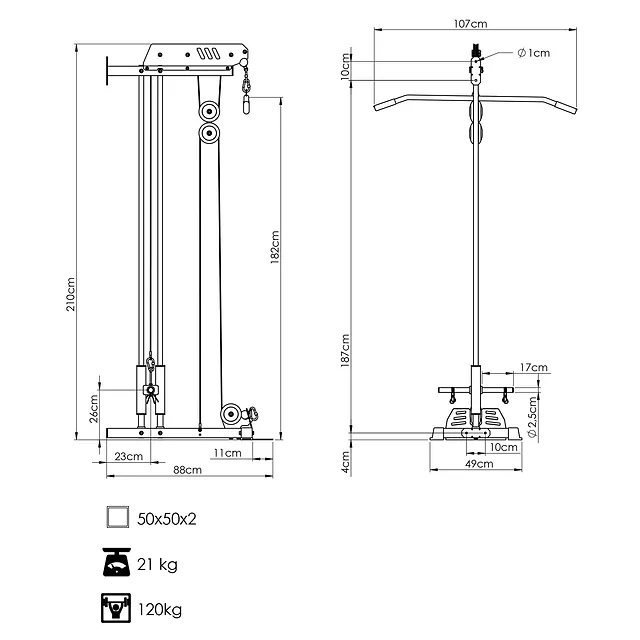 Falra szerelhető hátlehúzó dupla vezetősínnel MS-W103 2.0 – Marbo Sport