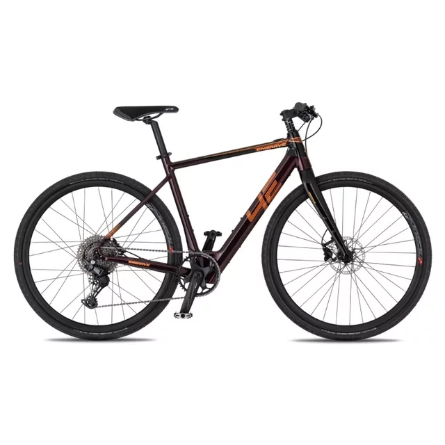 Gravel elektromos kerékpár 4EVER ENGRAVE FLAT 28", SHIMANO DEORE 1x11 váltórendszer, SCHWALBE G-ONE ALLROUND gumiabroncsok, SELLE ITALIA Q-BIK nyereg - bársony/metál bronz - bársony/metál bronz