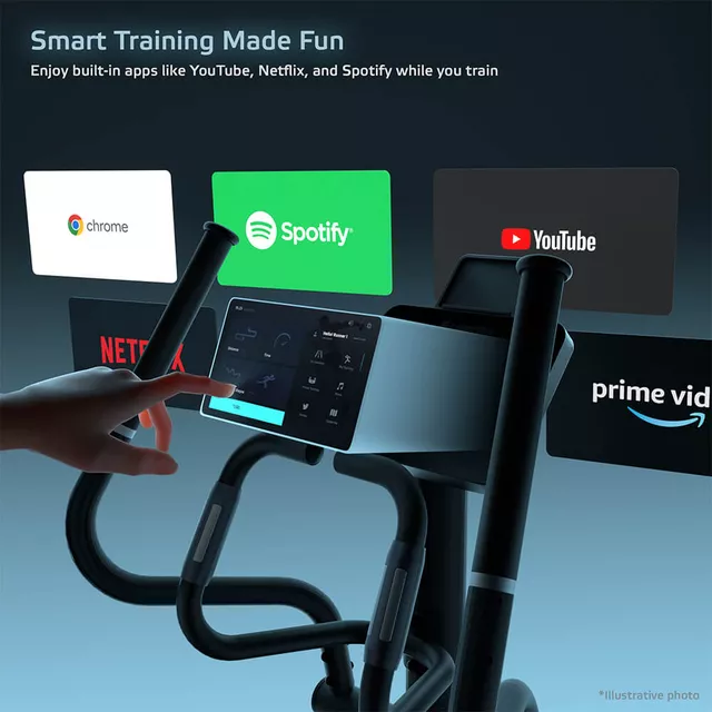 Ellipszis tréner inSPORTline ZenStride 600, kijelző, szállítókerekek, állítható rugóút,  előre telepített alkalmazások