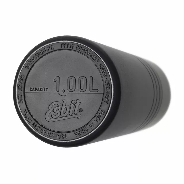 Termoszpalack Esbit Majoris VF1000MJ 1l Fekete, csavaros kupak, porszórt bevonat, nagyon jó hőtartás, BPA- és ftalátmentes