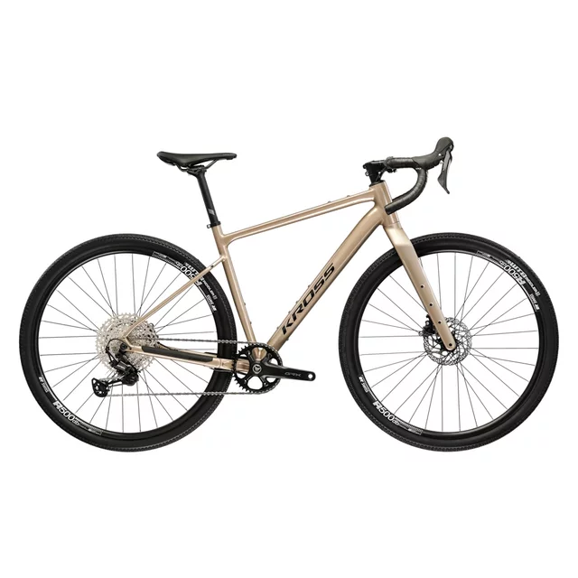 Gravel kerékpár Kross Esker 5.0 28" - 2026, Shimano hidraulikus tárcsafék, WTB gumiköpeny, 12 sebességes Shimano váltórendszer - barna/fekete/matt