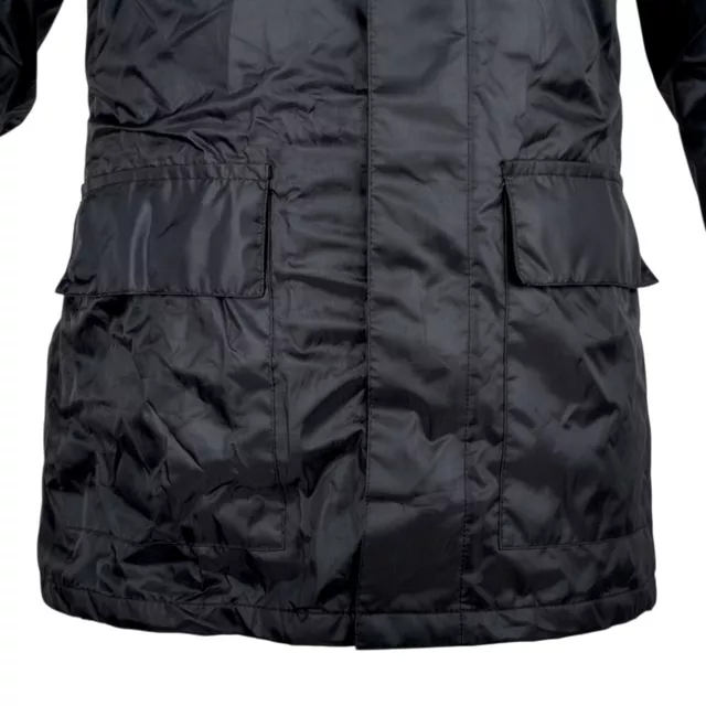 Motoros esőkabát W-TEC Nowet, pánt a felakasztáshoz, a kapucni gallérrá hajtható, tépőzárral állítható ujjak, rugalmas derékrész, Visionight elemek - fekete-fluo