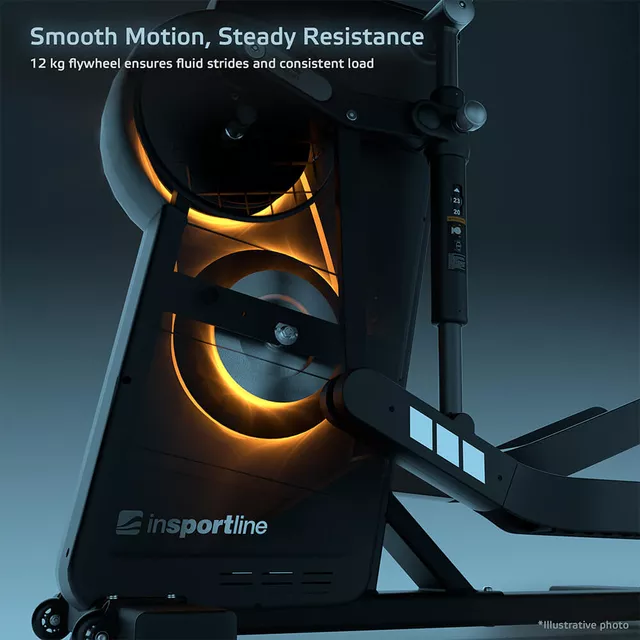 Ellipszis tréner inSPORTline ZenStride 1200, állítható lépéshossz, vezeték nélküli telefontöltés, bluetooth-kapcsolat, 10,1" TFT érintőképernyő