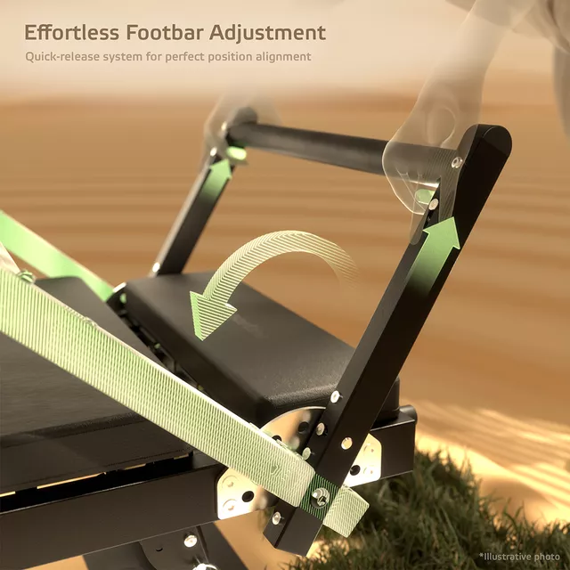 Reformer pilates inSPORTline Auraler, kettős ellenállási rendszer, összecsukható acélszerkezet, görgők a könnyű kezeléshez