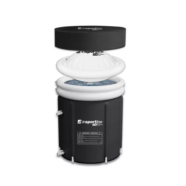 Hordozható merülődézsa inSPORTline FrostZen Pro II, tartós dupla héj, felfújható perem, hőmérő, összecsukható