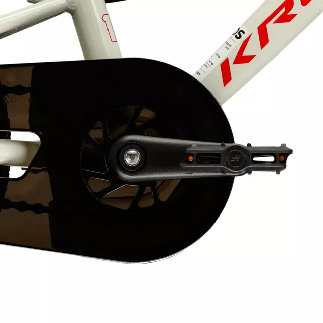 Gyerekkerékpár Kross Liftie 14" Gen 009,  alacsony átlépésű vázszerkezet, féknyerges fékek, alumínium váz, együtt nő a gyermekeddel - sárga / fekete / matt