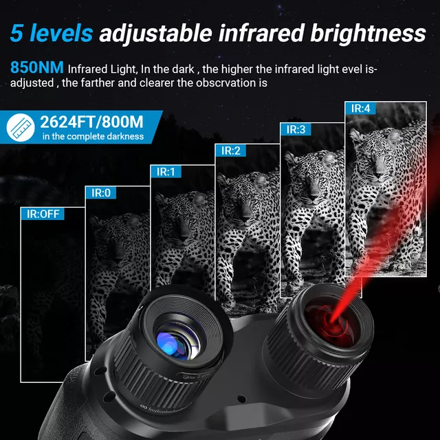 Éjjellátó távcső Apexel NV008, FMV bevonat, 32 GB memóriakártya,  2,3"-os kijelző, megbízható akkumulátor-üzemidő