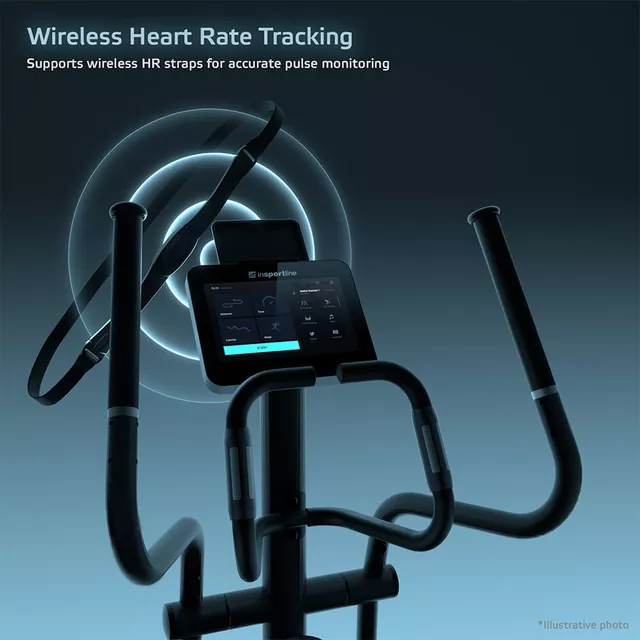 Ellipszis tréner inSPORTline ZenStride 600, kijelző, szállítókerekek, állítható rugóút,  előre telepített alkalmazások