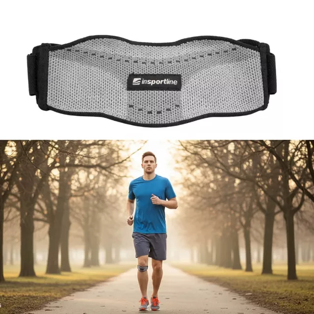 Szilikonos patella bandázs inSPORTline Neekono, légáteresztő anyag, kiváló minőségű tépőzár, anatómiai formázás, rezgéselnyelés