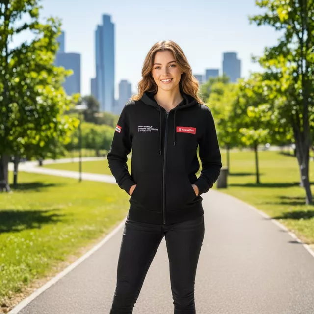 Pulóver inSPORTline Signature, kiváló minőségű cipzárak, 2 hasi zseb, pánt a felakasztáshoz, laza szabás, húzózsinórral ellátott kapucni - fekete