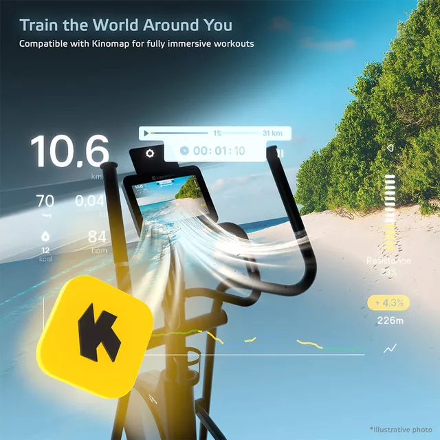 Ellipszis tréner inSPORTline ZenStride 600, kijelző, szállítókerekek, állítható rugóút,  előre telepített alkalmazások