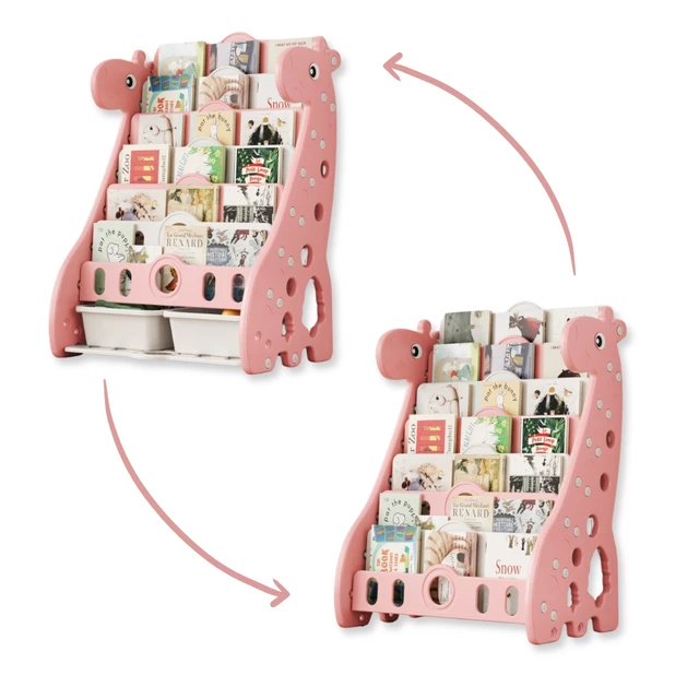 Gyerek könyvespolc inSPORTline Girafondo - kék - rózsaszín