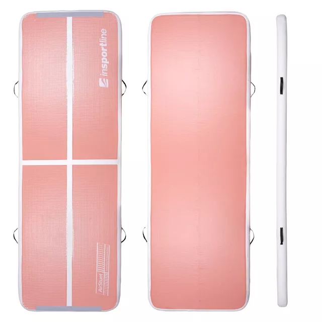 Airtrack elektromos pumpával inSPORTline Airstunt 300x100x10 cm, rugalmas anyag, Drop Stitch technológia, hordtáska, megerősített varratok