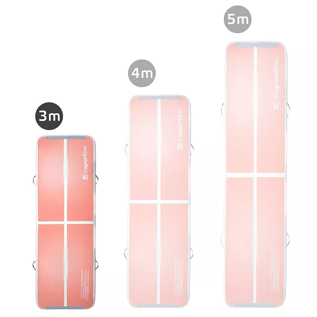 Airtrack elektromos pumpával inSPORTline Airstunt 300x100x10 cm, rugalmas anyag, Drop Stitch technológia, hordtáska, megerősített varratok