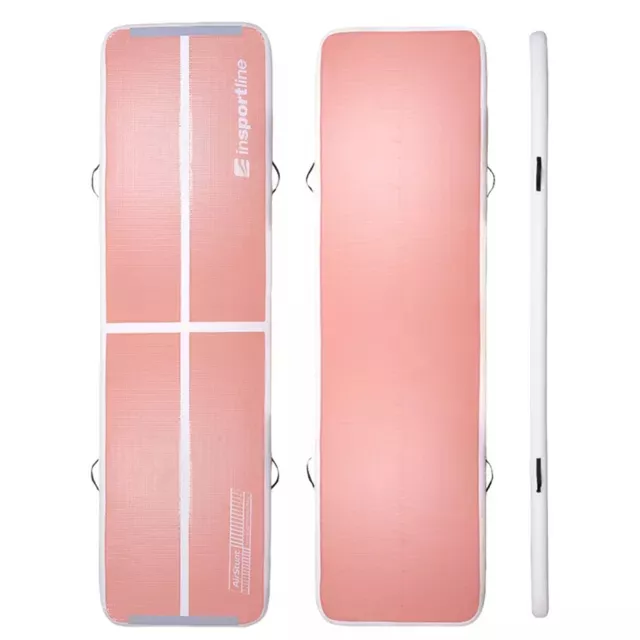 Airtrack  kézi pumpával inSPORTline Airstunt 400x100x10 cm, Drop Stitch technológia, javítókészlet, rugalmas anyag, megerősített varratok