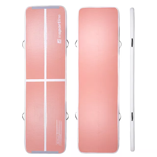 Airtrack elektromos pumpával inSPORTline Airstunt 500x100x10 cm,  Drop Stitch technológia, javítókészlet, rugalmas anyag, megerősített varratok