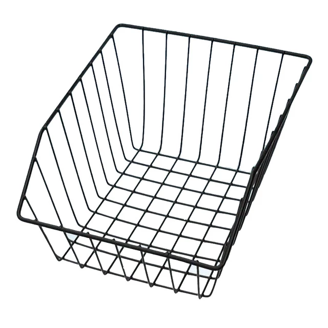 Csomagtartó kosár Cyklošvec Maxi, fogantyú nélkül, fekete fém