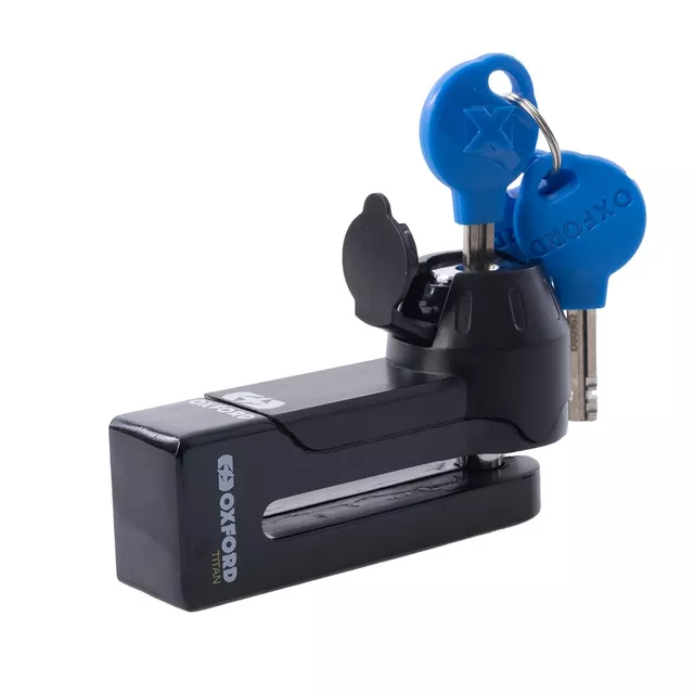 Tárcsafékzár Oxford Titan, kétállású zár, rozsdamentes acél, 3 kulcs