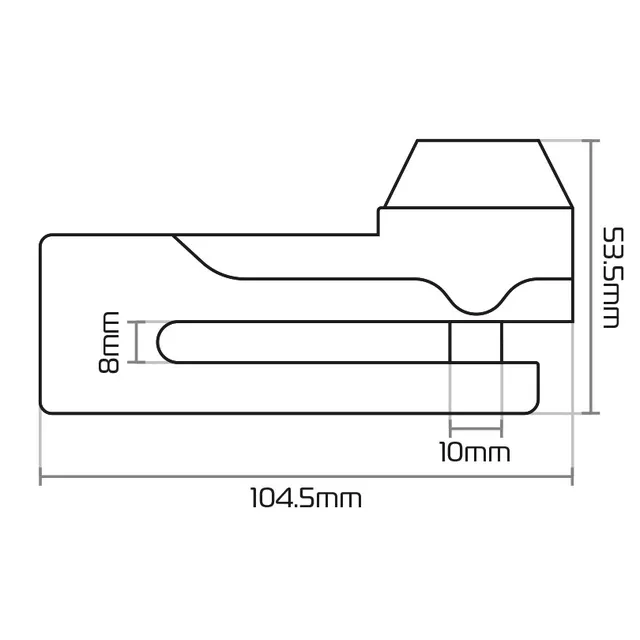 Tárcsafékzár Oxford Titan, kétállású zár, rozsdamentes acél, 3 kulcs