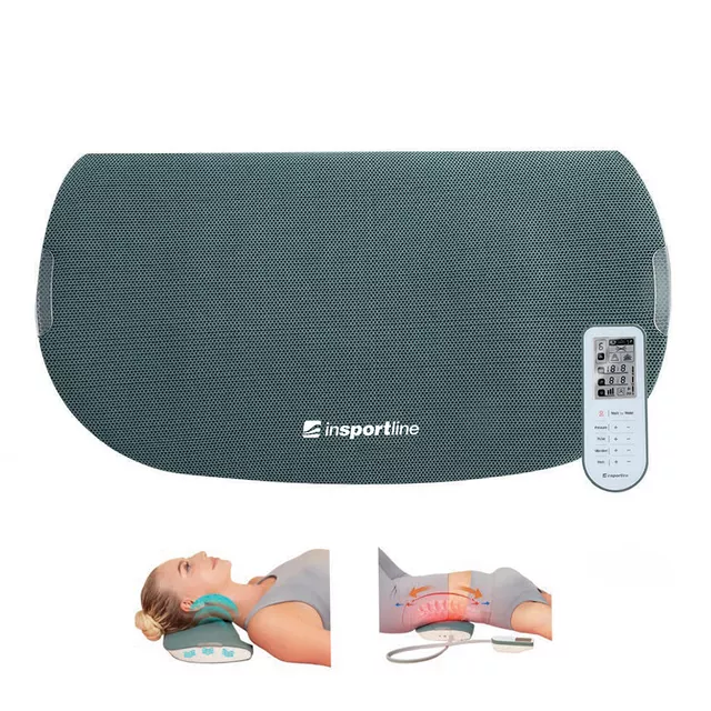 Nyak- és hátmasszírozó párna inSPORTline Belvetino, 3 fűtési szint, légpárna, masszázsfej, elektróda