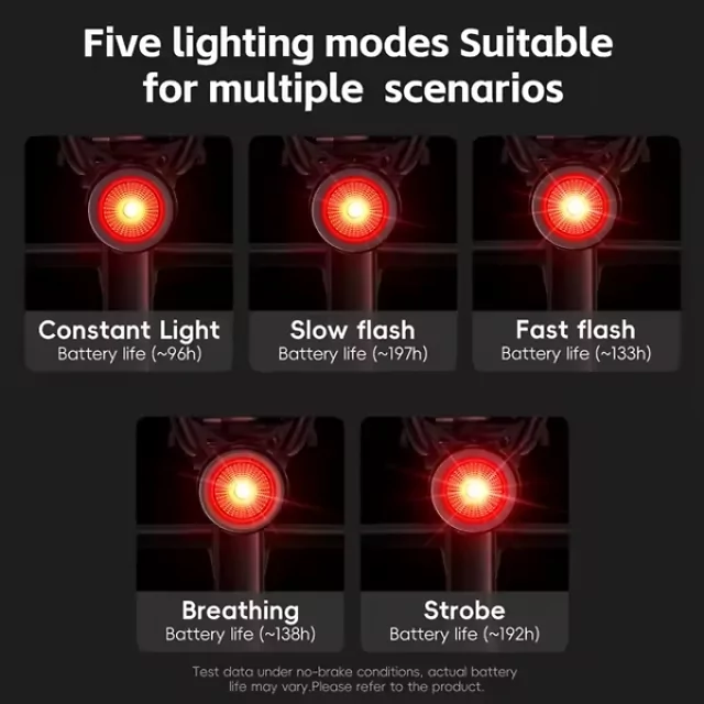 Hátsó lámpa 2 az 1-ben inSPORTline ISL Lumbarda, rezgésérzékelő, 5 világítási mód, egyszerű felszerelés, 2 féle tartó tartozék