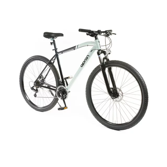 Férfi hegyikerékpár Olpran ASTACUS Man 29", könnyű alumínium váz, Shimano alkatrészek, 21 fokozat, Shimano hátsó váltó, 160 mm-es tárcsák - szürke/sötétpiros