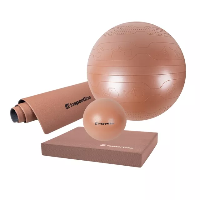 Jóga szett inSPORTline Mocha Mousse, koordinációs habpárnát, edzőszőnyeg, aerobic és gimnasztikai labda