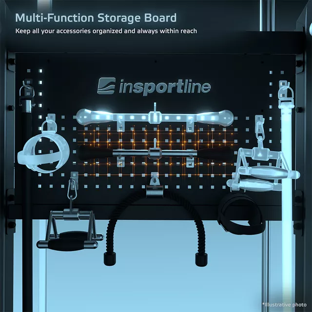 Erőkeret inSPORTline Cable Column CC550, dupla csiga, 2x90kg lapsúly, profi edzésélmény, multigrip, tucatnyi gyakorlat, 365kg