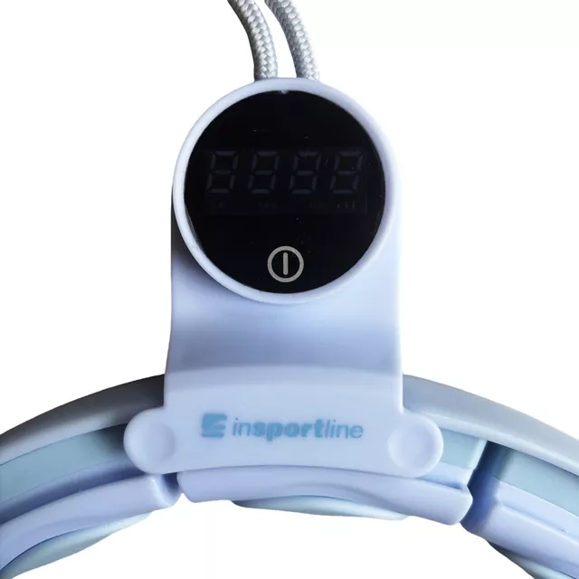 Masszázs karika inSPORTline Weight Hoop Flex 69–117,5 cm, 15 fej masszázsnyúlványokkal, állítható kerület, dupla sín, újratölthető LED kijelző