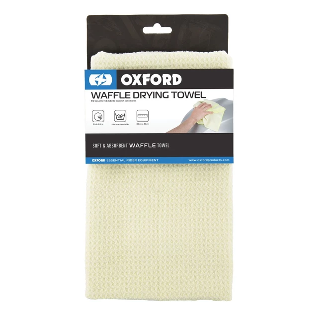Mikroszálas törlőkendő felületek szárításához és áttörléséhez Oxford Waffle Drying Towel 80x40 cm, gyorsan száradó anyag, 40°C-on mosógépben mosható