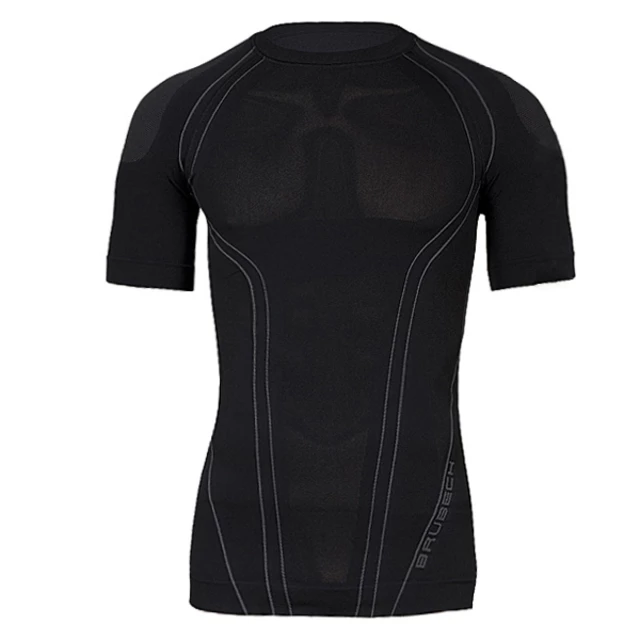 Rövidujjú férfi thermo póló Brubeck Fit - fekete