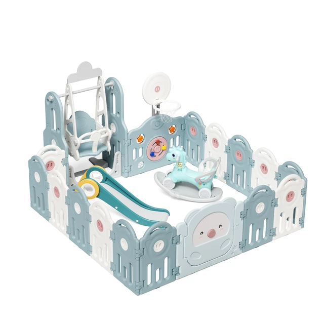 Műanyag játszóház tartozékokkal inSPORTline Piglino 178x184 cm - kék - kék