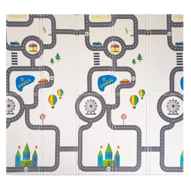 Összecsukható baba matrac inSPORTline Michlino 150x180x1,2 cm - Aranyos bálnák