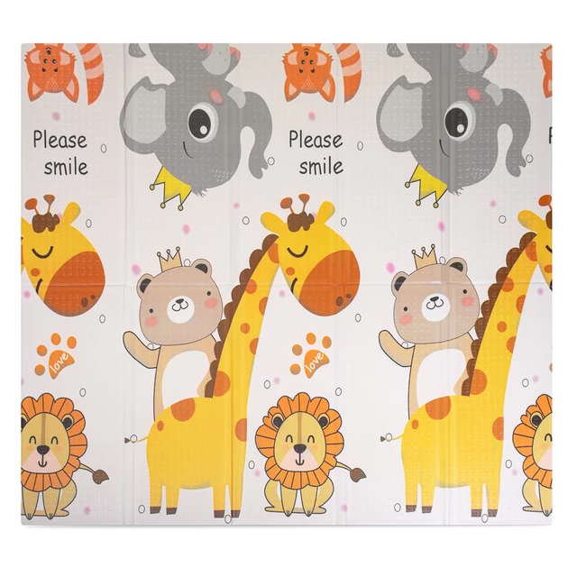 Összecsukható baba matrac inSPORTline Michlino 150x180x1,2 cm - Aranyos bálnák