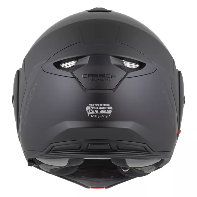 Felnyitható sisak Cassida MultiFlip Solid BlackOut P/J, Pinlock 70 fólia, napellenző, szellőzőrendszer zárható szellőzőnyílásokkal - matt fekete/fekete