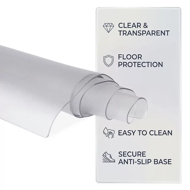 Átlátszó padlóvédő alátét inSPORTline Proteko Clear  120x65x0,15 cm, védi a padlót a károsodástól, csúszásmentes felület, könnyű karbantartás