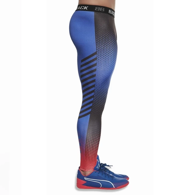Férfi/fiú sport leggings BAS BLACK Quantum - kék-piros