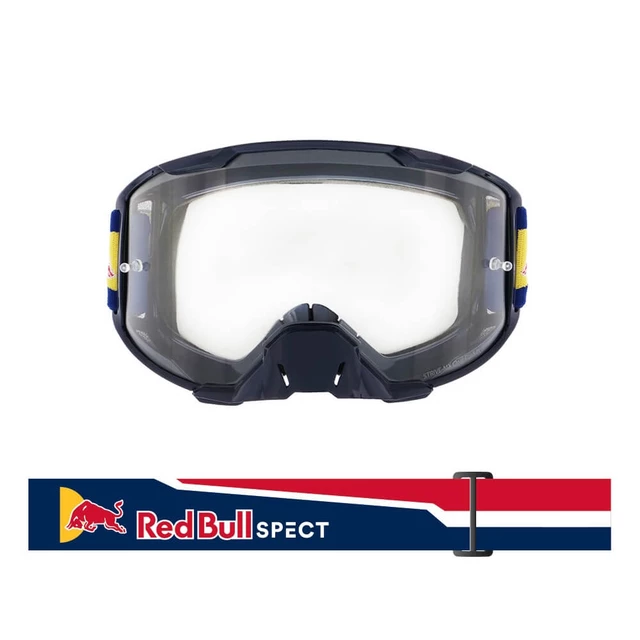 Motocross szemüveg RedBull Spect Strive matt sötétkék, átlátszó lencse