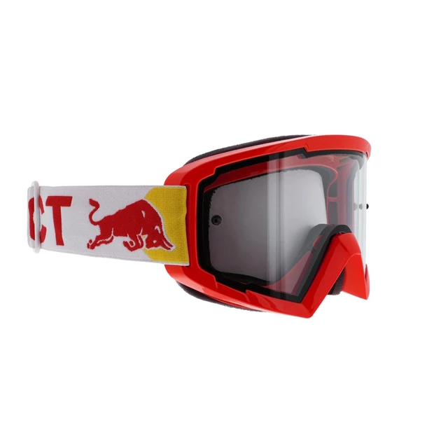 Motocross szemüveg RedBull Spect Whip,piros, átlátszó plexi, 100%-os UVA- és UVB-védelem, olaj- és zsírálló TPU keret