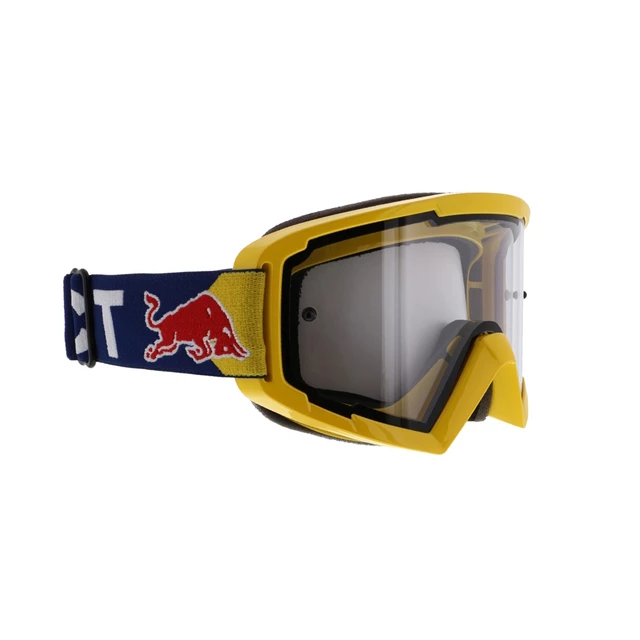 Motocross szemüveg RedBull Spect Whip, sárga, átlátszó plexiüveg, F SCAPE párásodásgátló bevonat, 100%-os UVA és UVB védelem